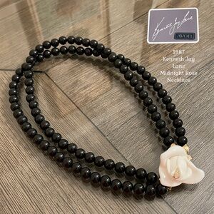Vintage 1987 Avon Kenneth Jay Lane Midnight Rose Necklace